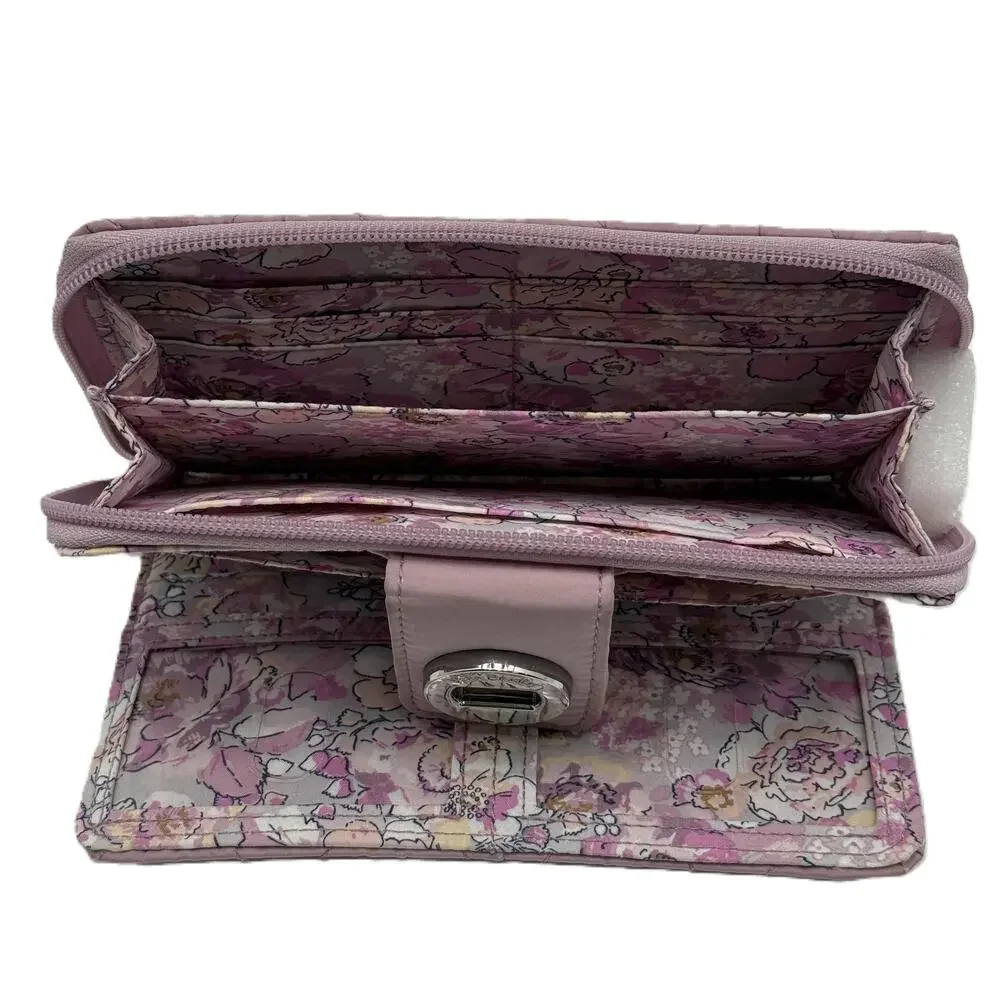 Vera Bradley Lavender Quilted Fabric Wristlet Wallet - Picture 4 of 5